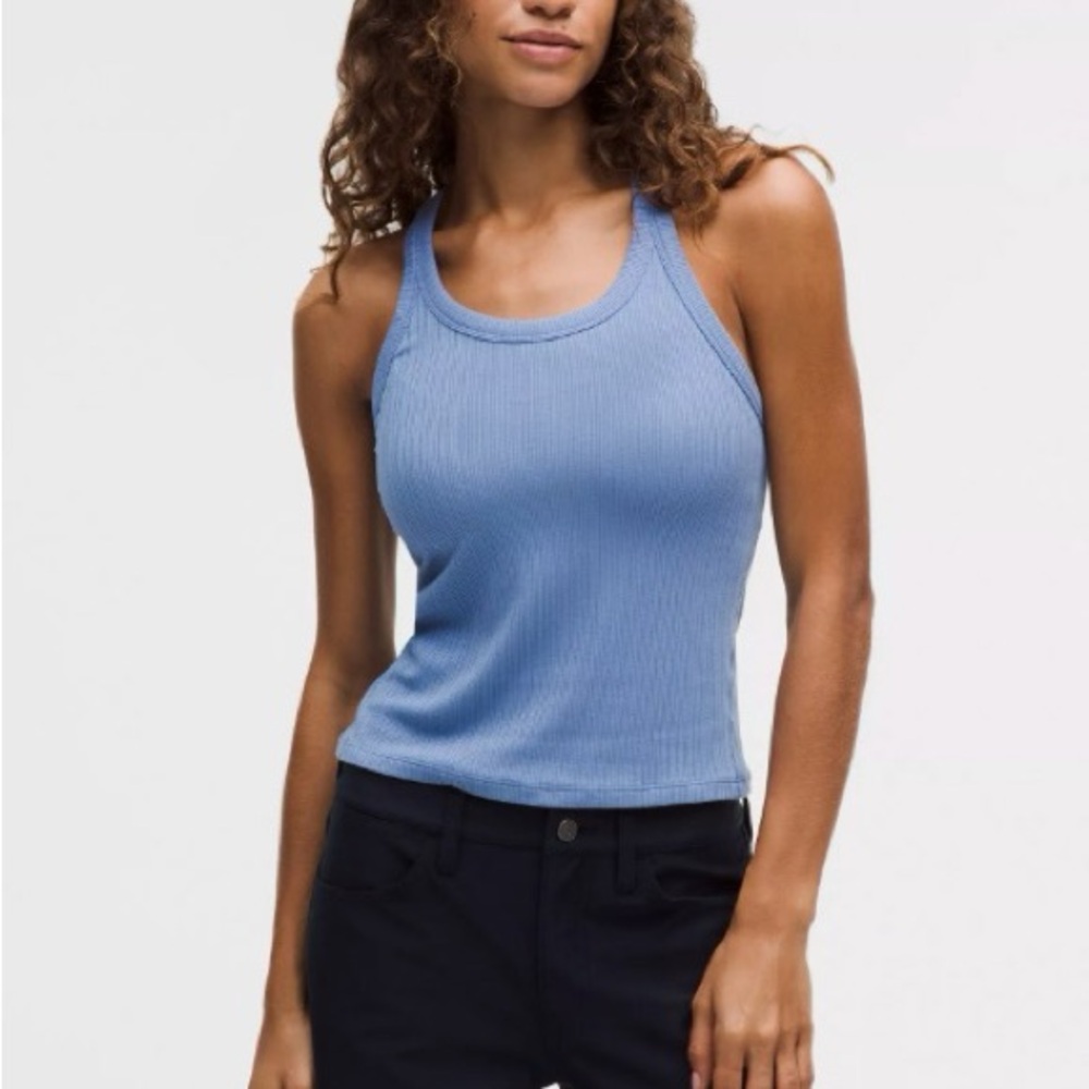 lululemon athletica Ribbed Scoop Tank Top in Cream